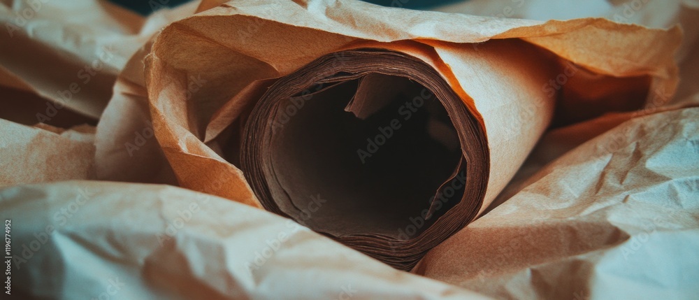 Aufkleber kraft paper roll showcasing texture and versatility for packaging and crafting projects