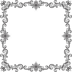 Border Ornament Vintage Floral Simple Vector wedding