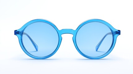 Fototapeta premium Stylish Blue Round Sunglasses: A Fashion Statement