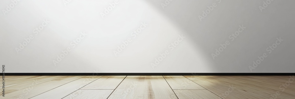 Poster Empty space with light and wooden floor perfect for text and design placement. Generative AI