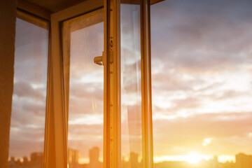 Open plastic PVC window