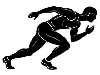 Sprinter Silhouette in Motion - Dynamic Athlete Vector Illustration