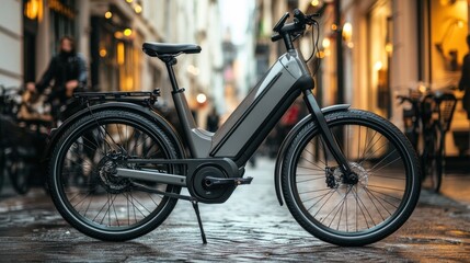 Obraz premium Sleek Electric Bicycle in Urban Setting