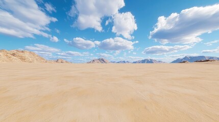 Fototapeta premium Desert landscape under a bright sky, travel background