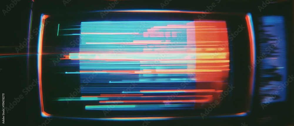 Poster vintage television effect with grainy noise and static creating a retro atmosphere