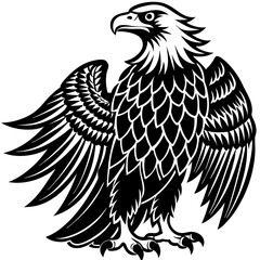 Eagle Silhouette on White