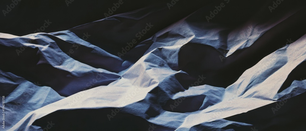 Poster Subtle crumpled paper texture against a dark background creating a rich tactile experience