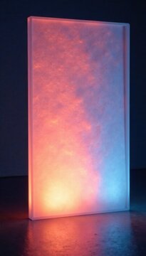Illuminated translucent panel, soft light diffusion, blue, illumination