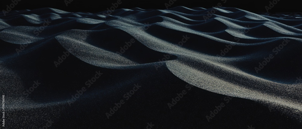Aufkleber subtle texture of fine black sand creates a unique desert landscape illuminated by soft light