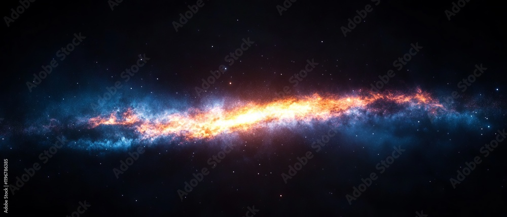 Poster dust particles illuminated against a black background create an atmospheric haze and texture in the 