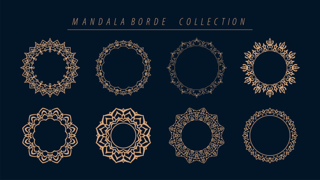 ethnic outline mandala border collection