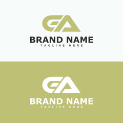 Modern abstract GA letter simple logo vector insulation for brand identity