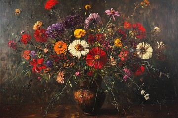 Exquisitely Painted Roses in Teal Vase