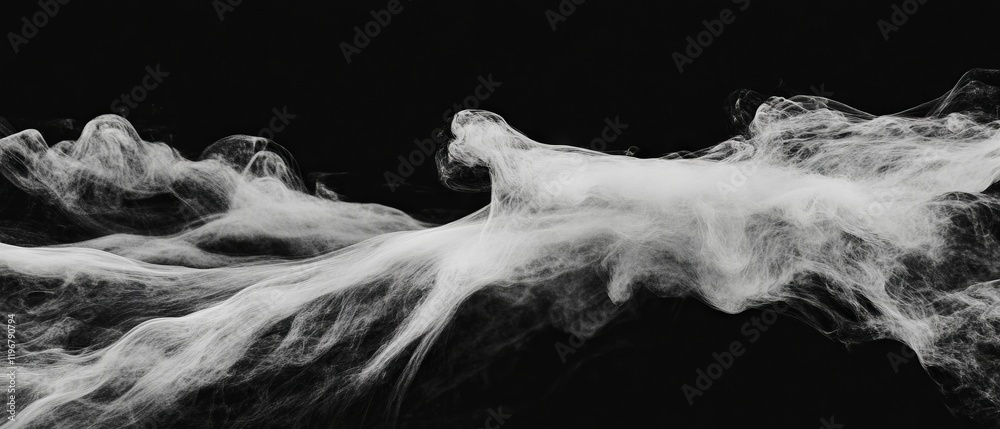 Aufkleber mesmerizing swirling ink patterns create organic effects in water against a black backdrop