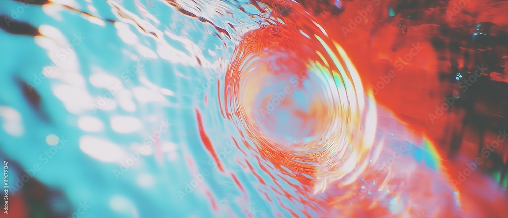Poster swirling rainbow vortex creating dynamic motion and vibrant energy in abstract art form