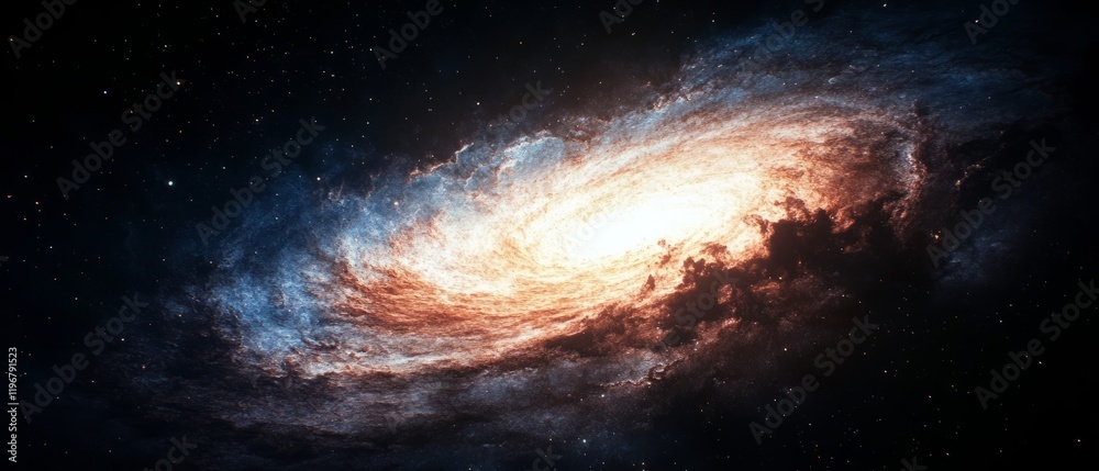 Poster swirling vortex of dark matter and energy creating a cosmic spectacle in the vast universe