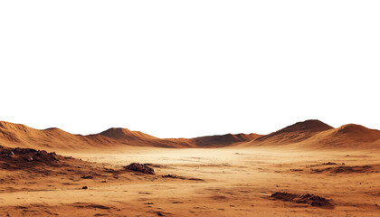 Naklejka premium Martian landscape Baren desert isolated on a white background 