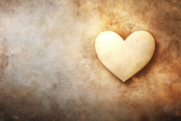 Vintage Textured Background with a Simple Heart Shape in Soft Colors Perfect for Romantic or Sentimental Themes in Various Design Projects and Materials