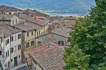 Fototapeta premium Cortona, panorama della val d'Orcia dal centro storico - Arezzo, Toscana