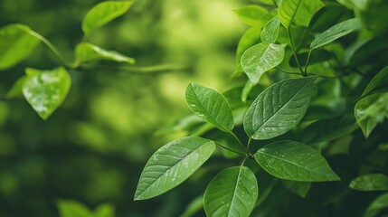 Fototapeta premium Lush Green Leaves in Nature