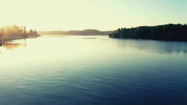 epic Video of Morning above the Lake
