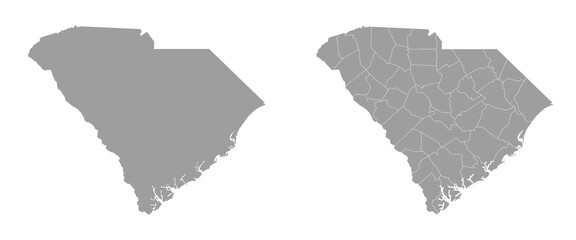 South Carolina map set in grey color