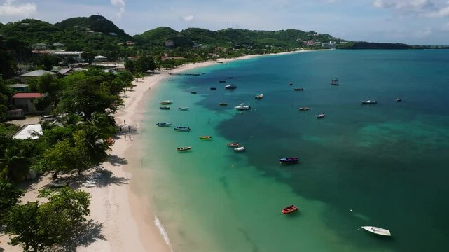 Aerial of Grand Anse Beach in Grenada
