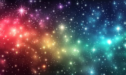 Obraz premium Celestial Patterns with Iridescent Colors, shimmering effect, ethereal glow, starry night sky, iridescent colors, celestial bodies