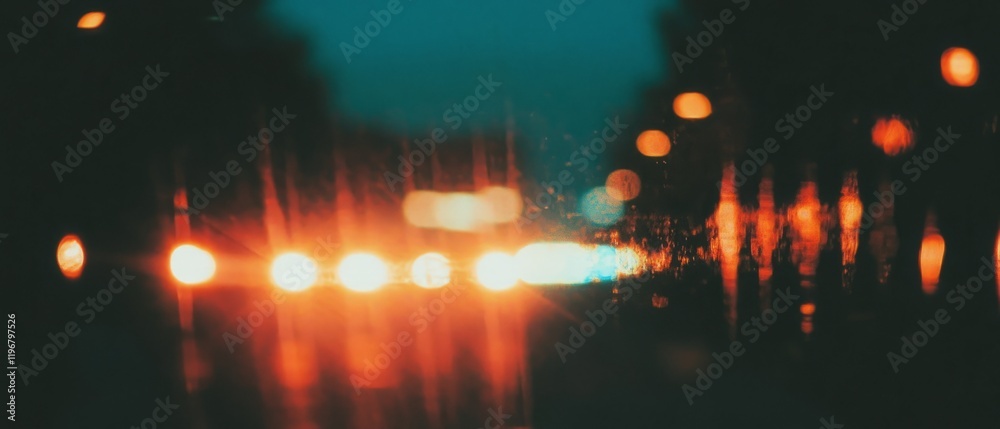 Poster Abstract light leaks and flares create a nostalgic atmosphere against a dark backdrop