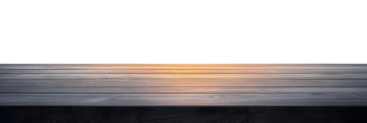 empty wooden table for various uses with transparent PNG background - easy modification
