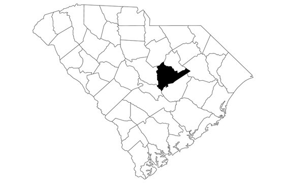 Map of Sumter County in South Carolina state on white background. single County map highlighted by black colour on South Carolina map. UNITED STATES, US