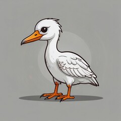 Obraz premium cartoon illustration of a stork