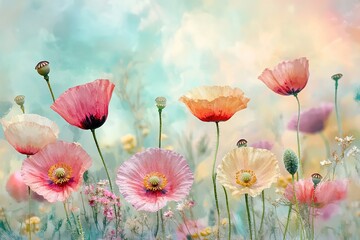 Obraz premium Vibrant Tulips in a Spring Garden Painting