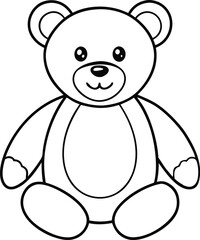 Teddy bear line art vector, Cute teddy bear outline icon