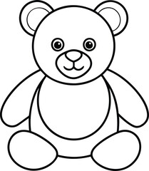 Teddy bear line art vector, Cute teddy bear outline icon