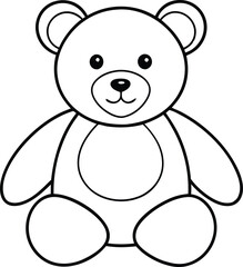 Teddy bear line art vector, Cute teddy bear outline icon