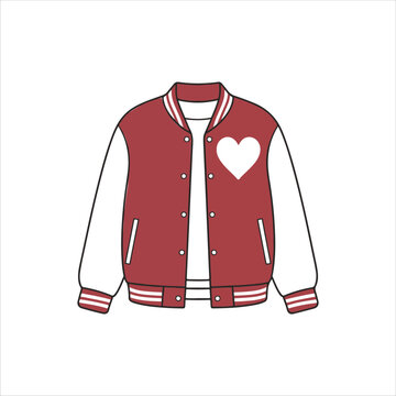 recommend clip art: Varsity Jacket - Activewear Jacket Design with Pocket - Jackets Fashion Technical Illustration