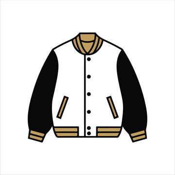 recommend clip art: Varsity Jacket - Activewear Jacket Design with Pocket - Jackets Fashion Technical Illustration