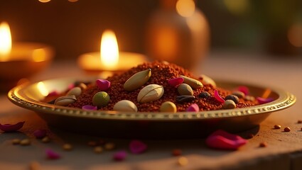 A vibrant closeup of Mukhwas, symbolizes tradition and hospitality, suitable for cultural, food, and lifestyle related content or event