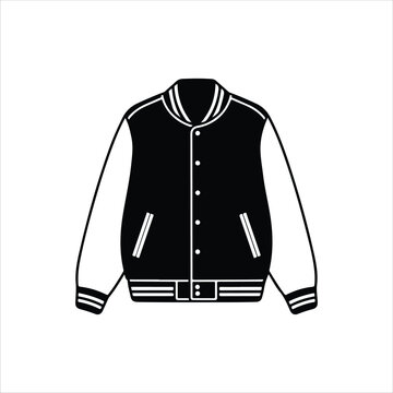 recommend clip art: Varsity Jacket - Activewear Jacket Design with Pocket - Jackets Fashion Technical Illustration