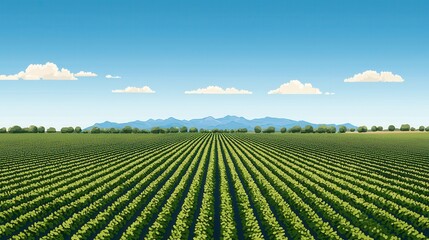 Vibrant fruit farm landscape vineyard fields digital art rural setting expansive view nature's bounty