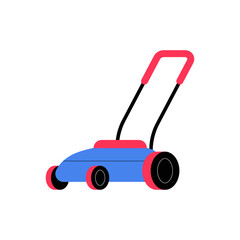 Lawn Mower In Flat Vector Illustration Symbolizing Gardening, Landscaping, And Outdoor Maintenance, Isolated On White Background
