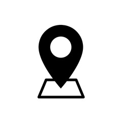 Map icon. Simple outline pin location icon. Address icon. Place icon