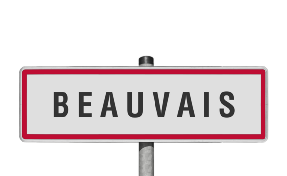 BEAUVAIS panneau entrée d'agglomération, (symbolique)