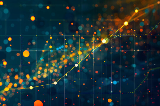 Illustrative Display of Linear Regression Analysis Method on a Scatter Plot Chart