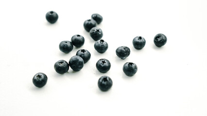 Blueberries on a white background