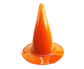 Fototapeta premium Vibrant Orange Traffic Cone - Essential Safety Equipment for Road Construction , isolated on white background PNG