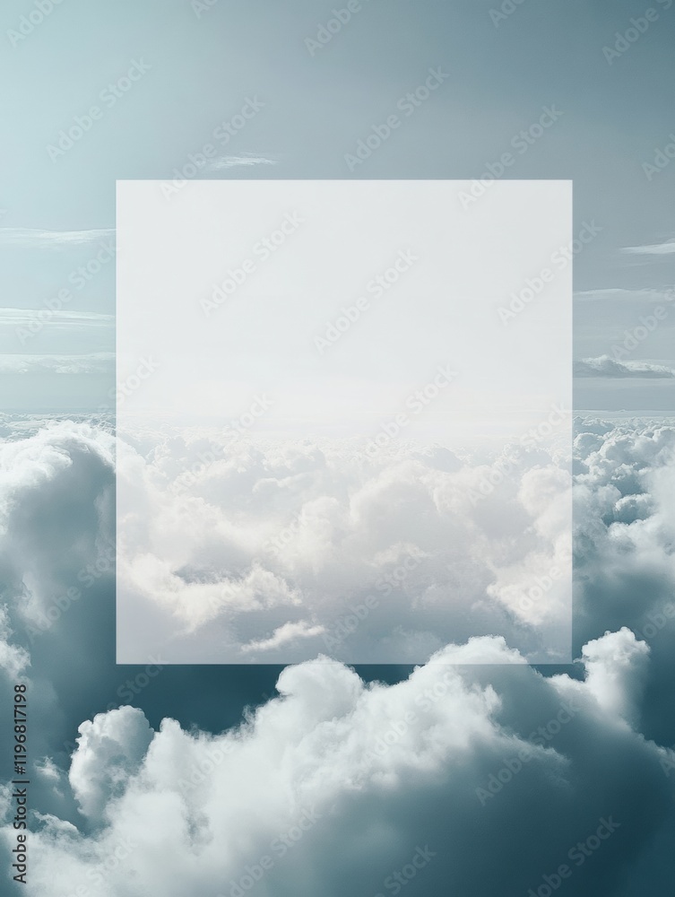 Fototapete Cloudy sky with empty space for text and mock up design, perfect for creating inspirational backgrounds. Generative AI