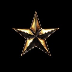 Obraz premium Five-pointed star with smooth edges on a black background, creating a striking contrast that emphasizes its design and texture, suitable for artistic and decorative purposes