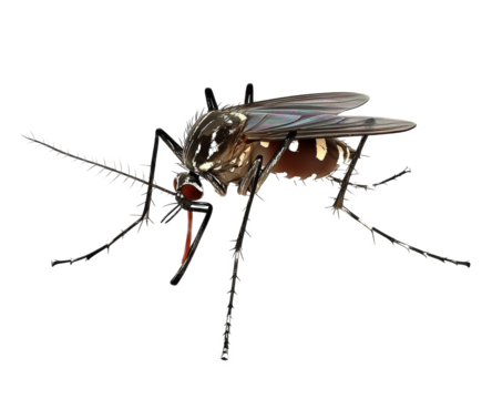 Detailed Close-up of a Mosquito - Intricate Insect Anatomy , isolated on white background PNG